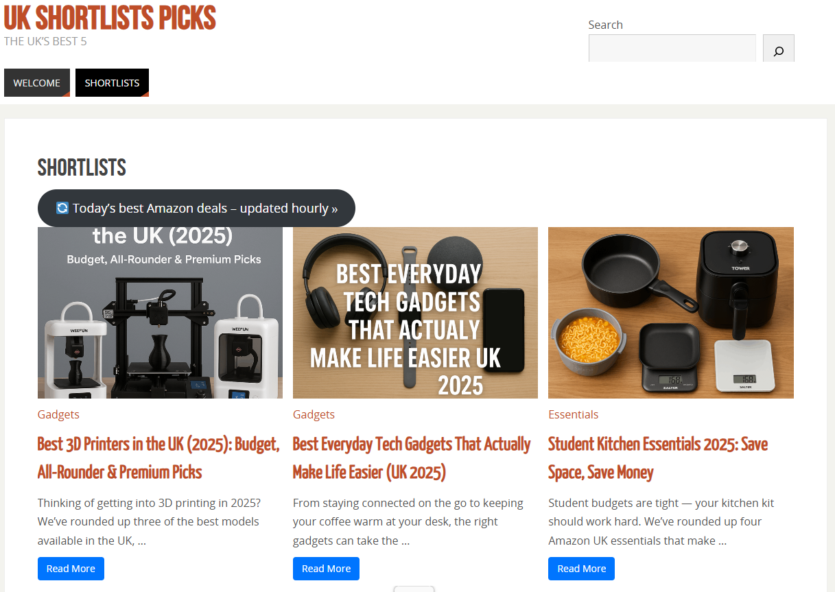 UK Shortlists shortlists page